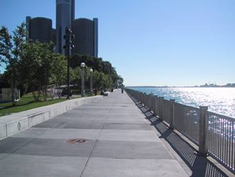 Detroit River Scene -- Detroit Riverfront Conservancy